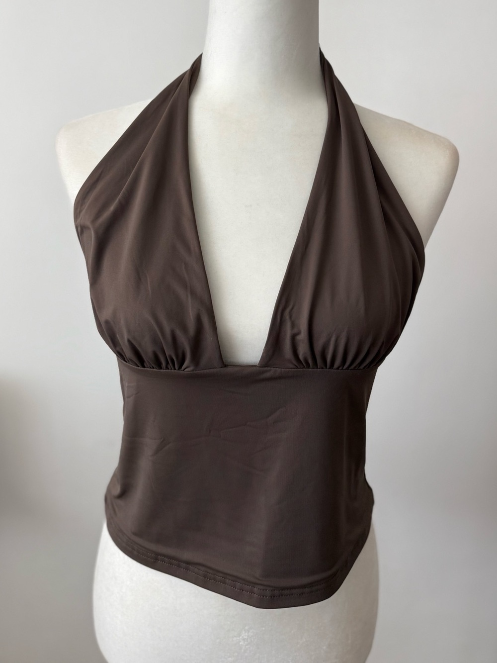 White Fox Boutique Brown Halter V-Neck Camisole